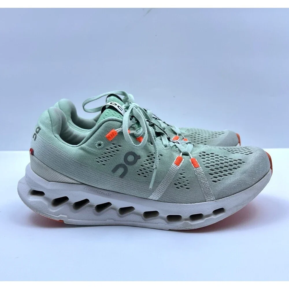 On Cloud Cloudsurfer Women's Running Shoes Glacier Flame Mint Gym Size 8.5